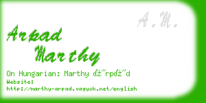 arpad marthy business card